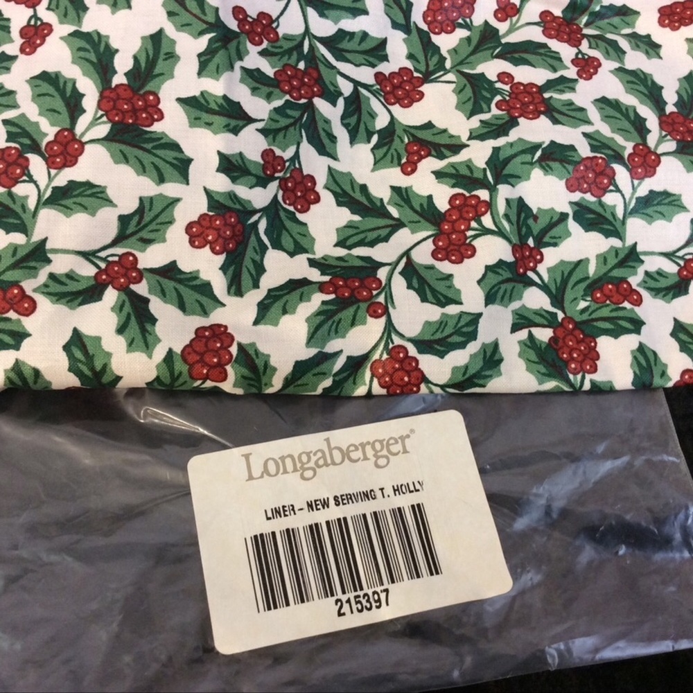 Longaberger Traditional Holly Serving Tray Liner